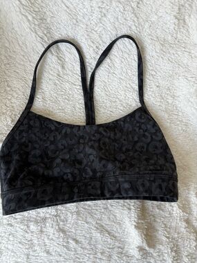 lululemon athletica Black Leopard-Print Strappy Sports Bra